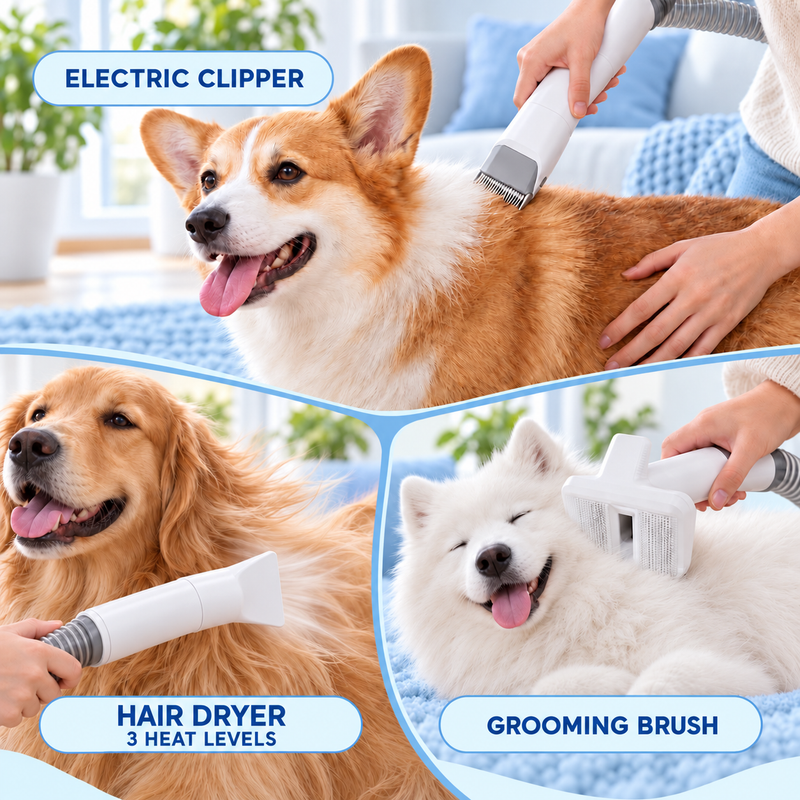 Pet Grooming Vacuum | Groom, Trim & Dry at Home