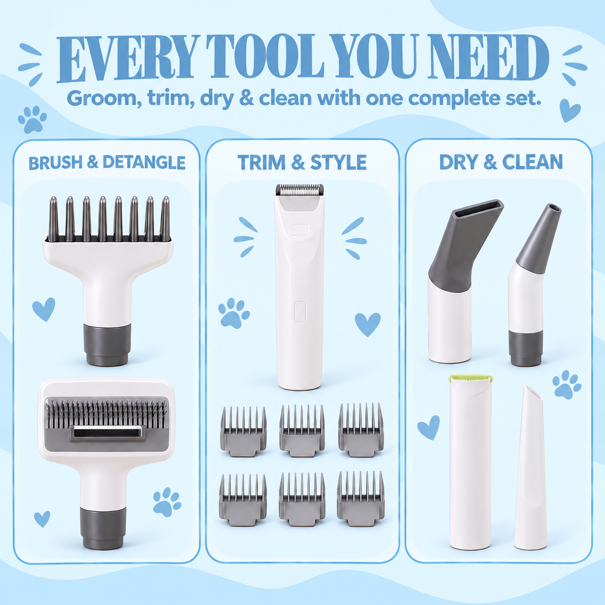 Pet Grooming Vacuum | Groom, Trim & Dry at Home
