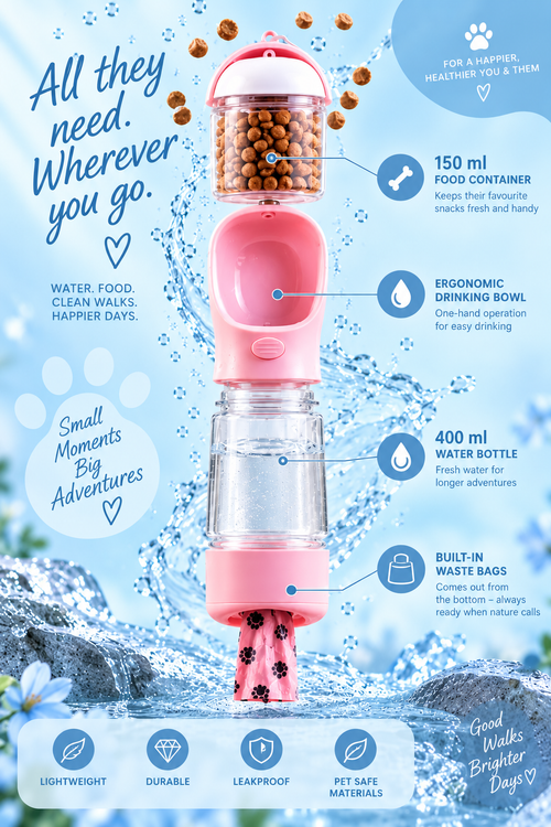 3-in-1 Portable Dog Bottle