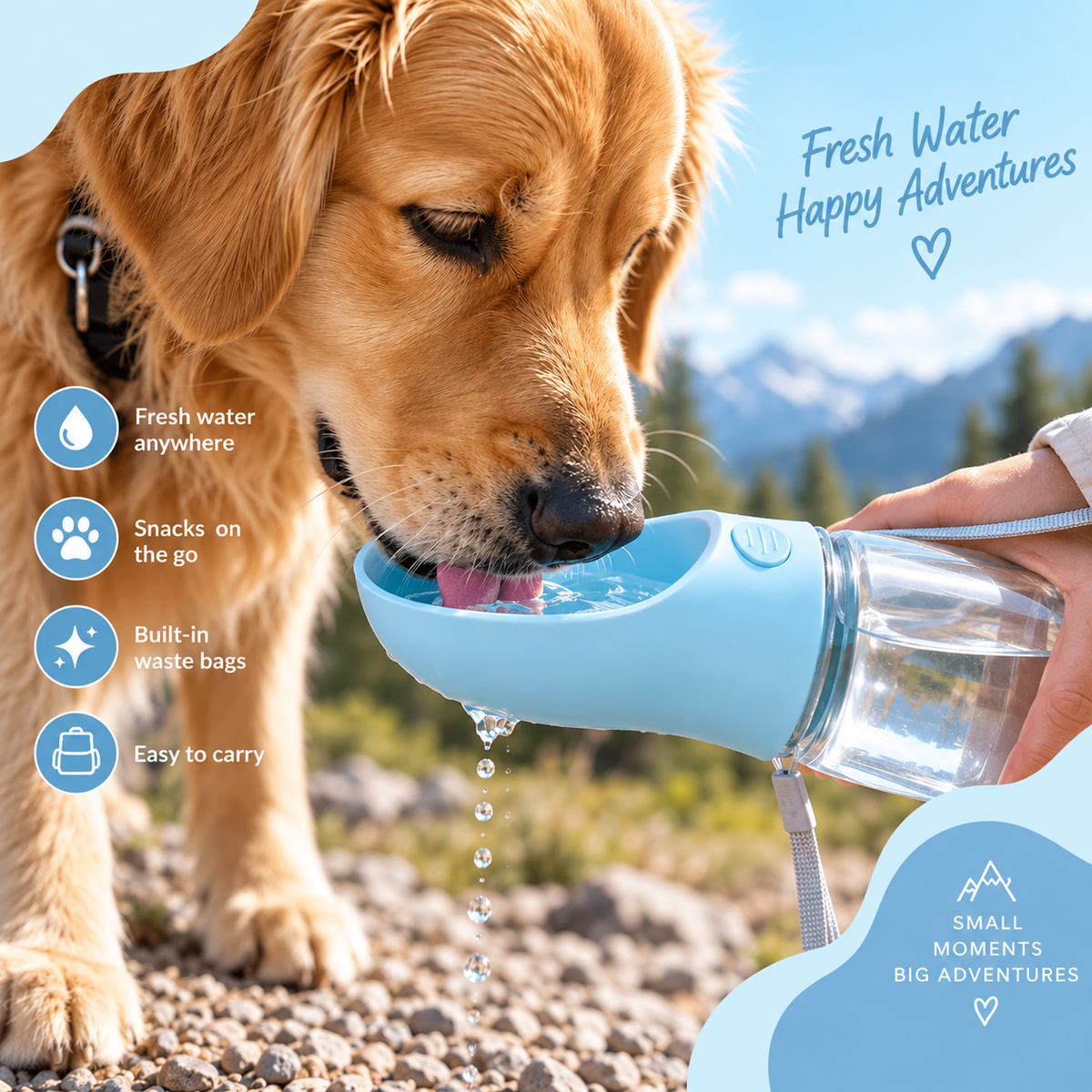3-in-1 Portable Dog Bottle