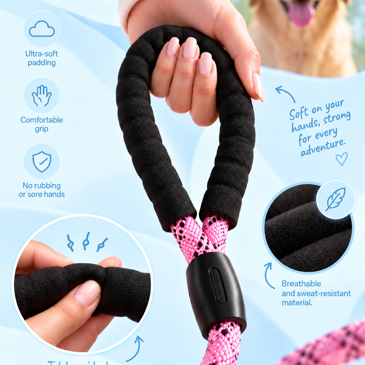 Dual Dog Leash | 360° No-Tangle Swivel