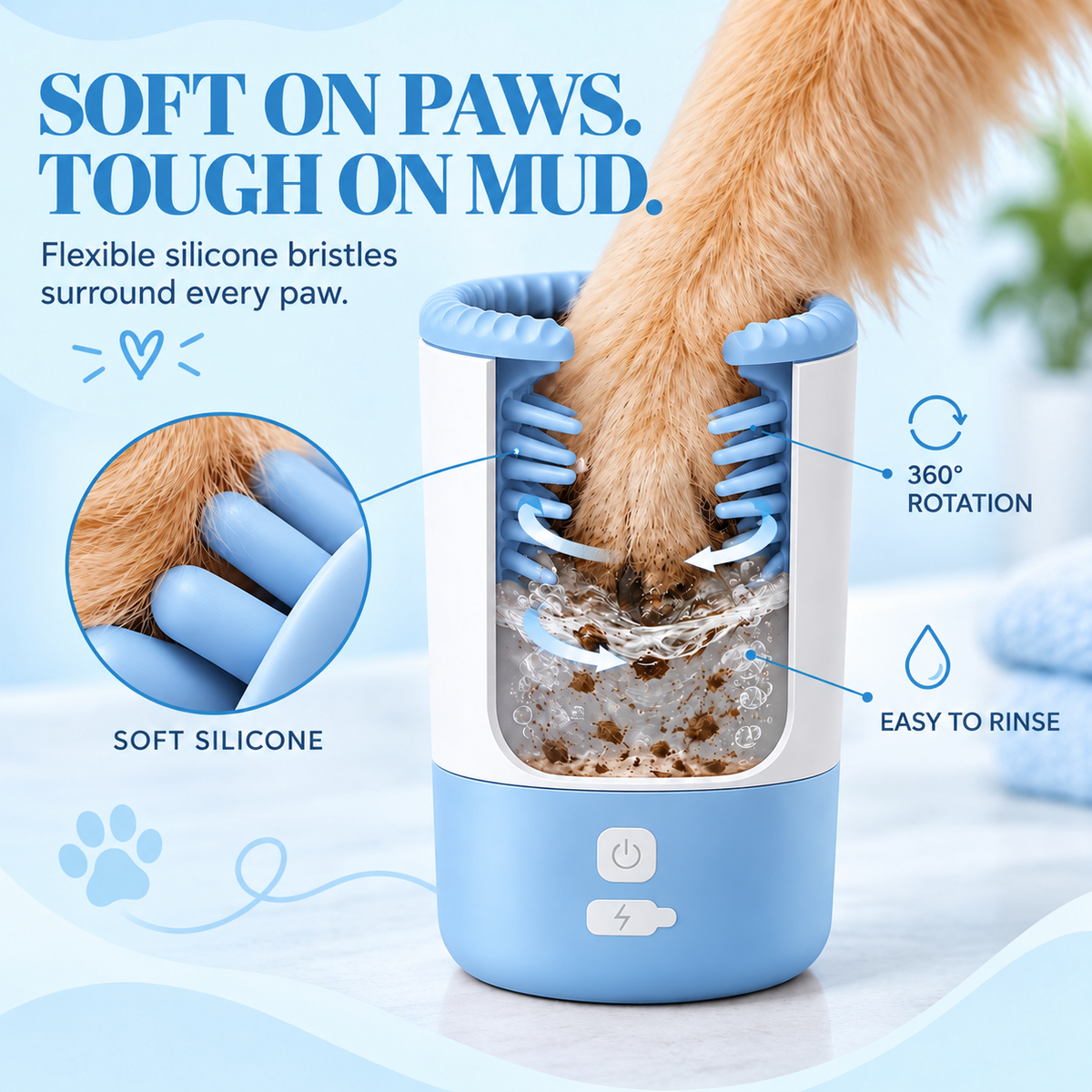 Dog Paw Cleaner | Automatic Electric Paw Washer